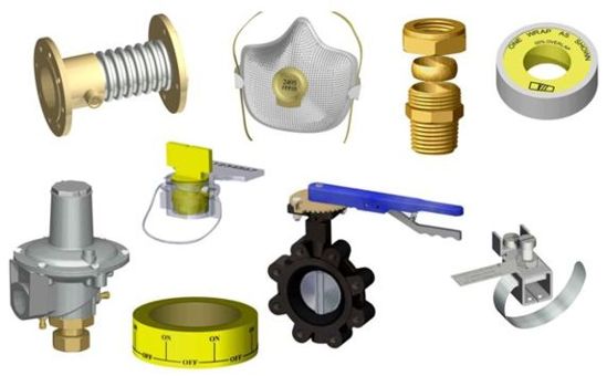various gas fittings