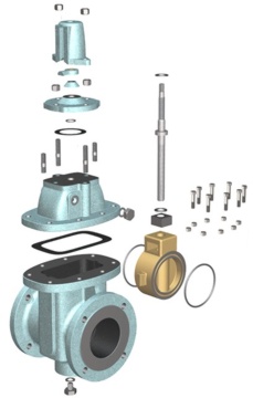 vertical gas gate valve exploded