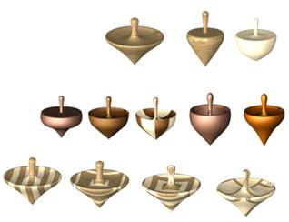 woode spinning tops