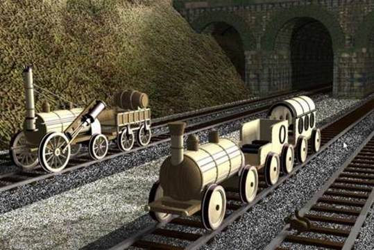 wooden toy trains