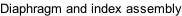 Diaphragm and index assembly