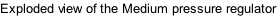 Exploded view of the Medium pressure regulator