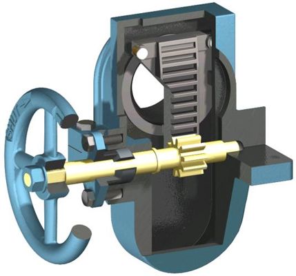 side handle gate valve cutaway